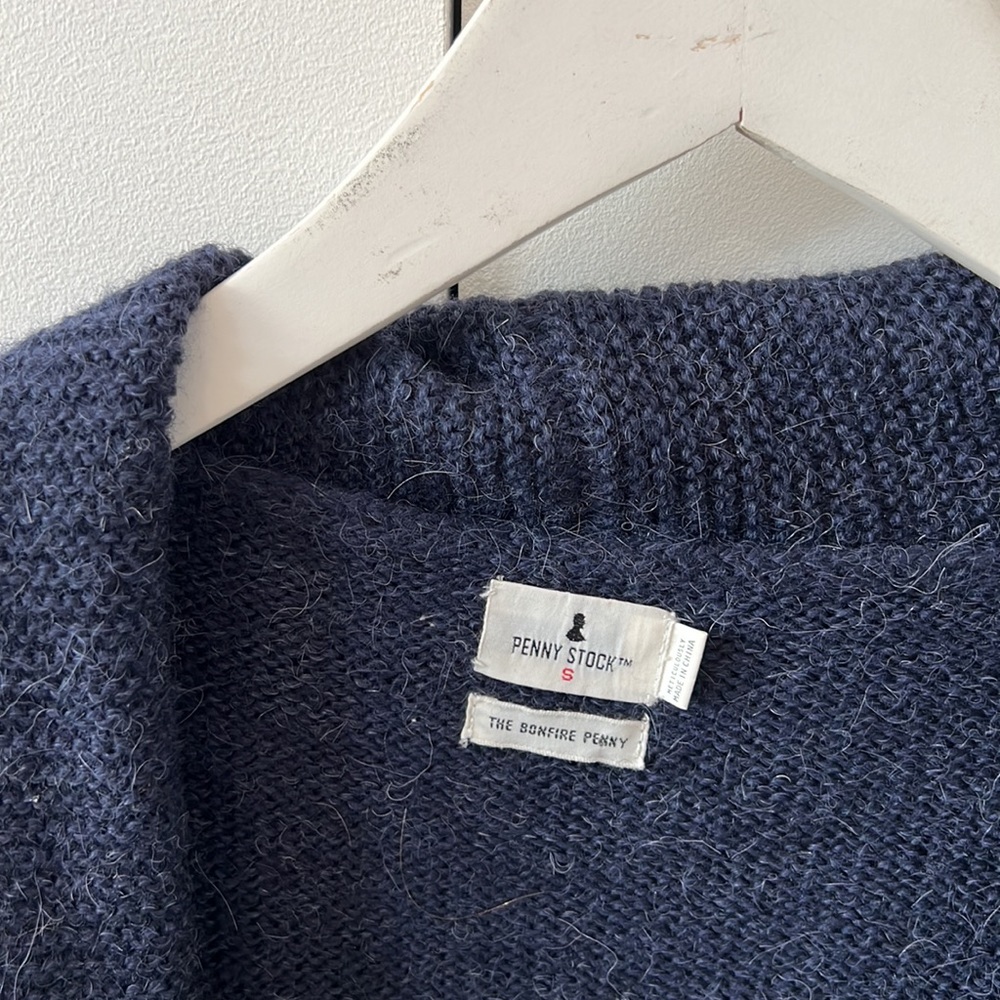 Penny Stock blue Wool/Alpaca Cardigan, S - Picture 2 of 5